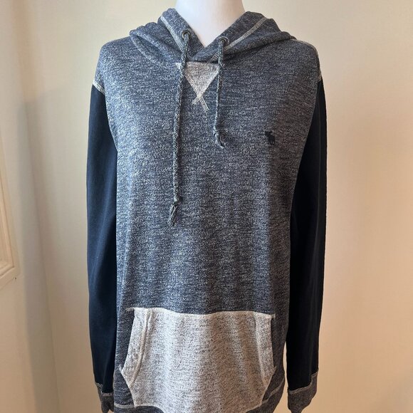 🪻Abercrombie & Fitch Sweatshirt (hoodie) Navy Grey Sz L - Picture 1 of 10